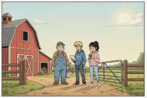 Town & Country Life comic, Episode 2 — When a cow goes missing on the farm, Tyle